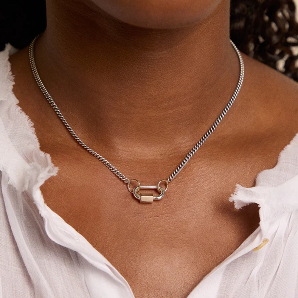 marla aaron Not So Heavy Curb Chain in Silver Necklace 16” - Picture 3 of 4